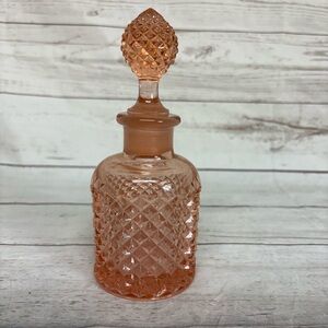 Vintage Pink English Hobnail Perfume Vanity Bottle Depression With Stopper